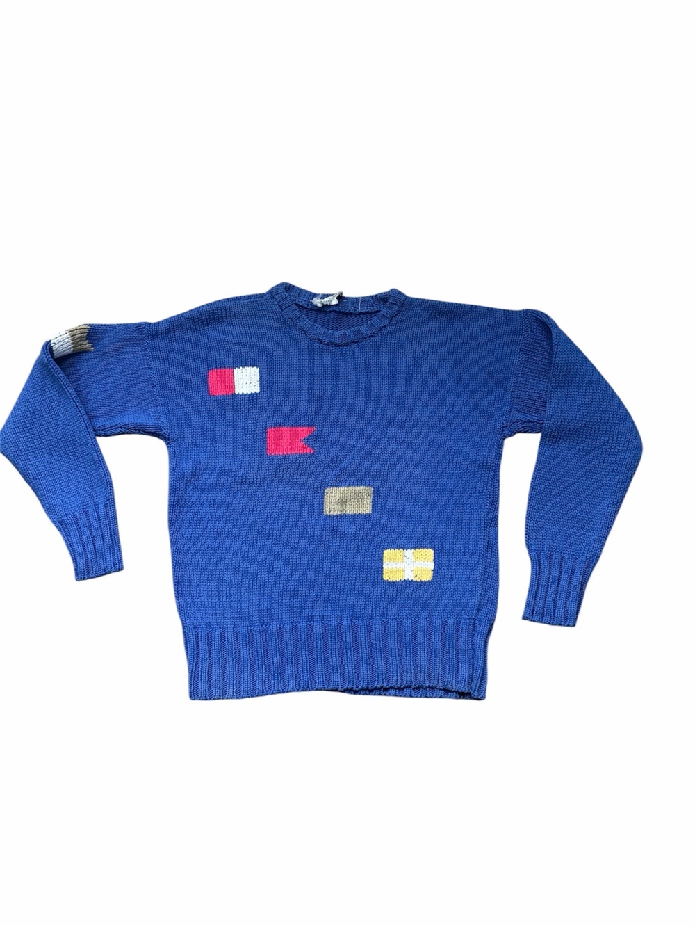 Vintage Jeff Sayre Paris Made in France Cotton Nautical Sweater Small
